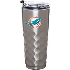 Rico Industries NFL Football Miami Dolphins 24oz Personalized Tumbler w/Hinged Lid - Team Colored Travel Tumbler - Keeps Drinks Cold or Hot