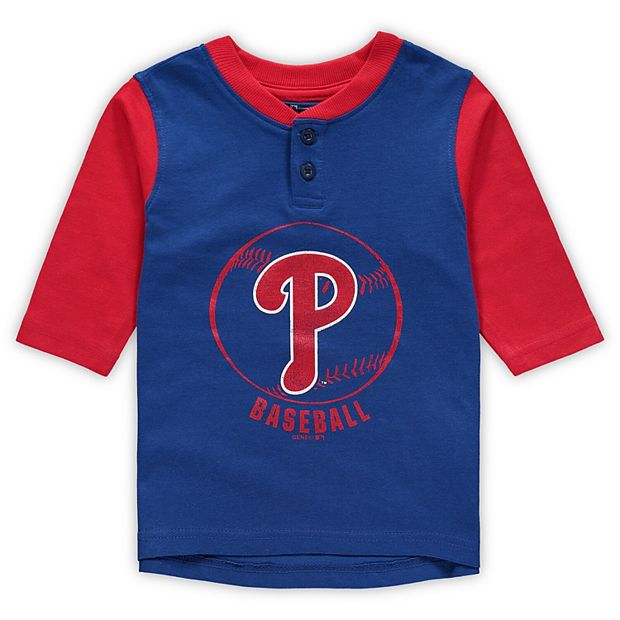 Toddler Royal/Red Philadelphia Phillies Legacy Henley 3/4-Sleeve T-Shirt