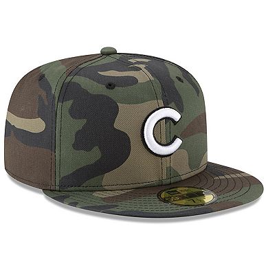 Men's New Era Camo Chicago Cubs Woodland Camo Basic 59FIFTY Fitted Hat