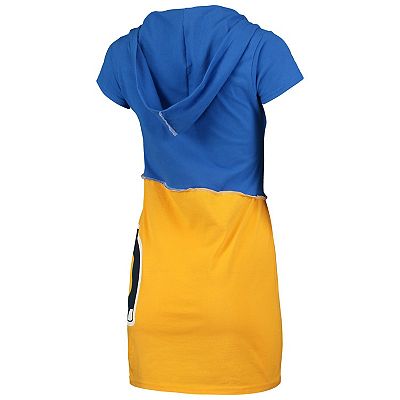 Women's Refried Apparel Royal/Gold Los Angeles Rams Sustainable Hooded Mini  Dress