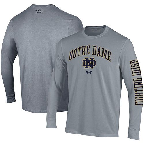 Men's Under Armour Heathered Gray Notre Dame Fighting Irish Arched Two