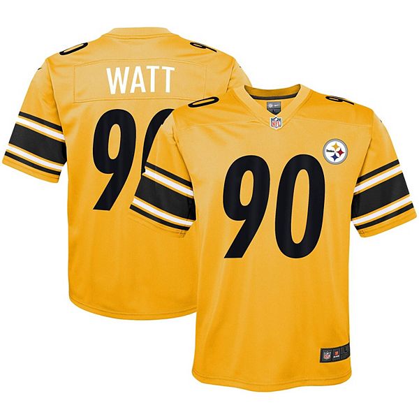 Youth Nike T.J. Watt Gold Pittsburgh Steelers Inverted Game Jersey