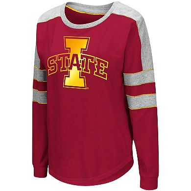 Women's Colosseum Crimson Iowa State Cyclones Trey Dolman Long Sleeve T-Shirt