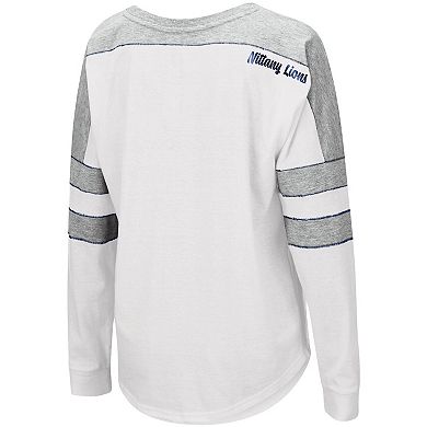 Women's Colosseum White Penn State Nittany Lions Trey Dolman Long Sleeve T-Shirt