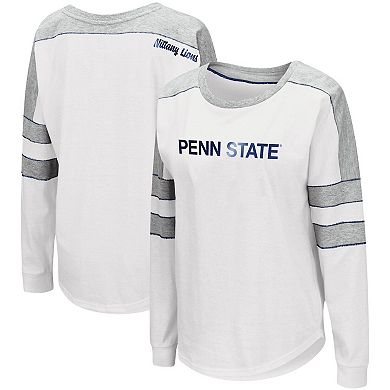 Women's Colosseum White Penn State Nittany Lions Trey Dolman Long Sleeve T-Shirt