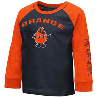 Toddler Colosseum Heathered Navy Syracuse Orange Long Sleeve Raglan T-Shirt