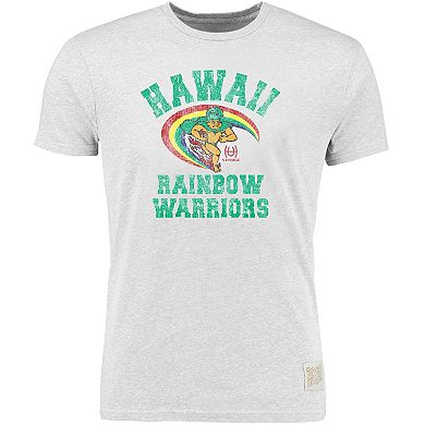 Men's Original Retro Brand Heather Gray Hawaii Warriors Vintage Rainbow Warriors Tri-Blend T-Shirt