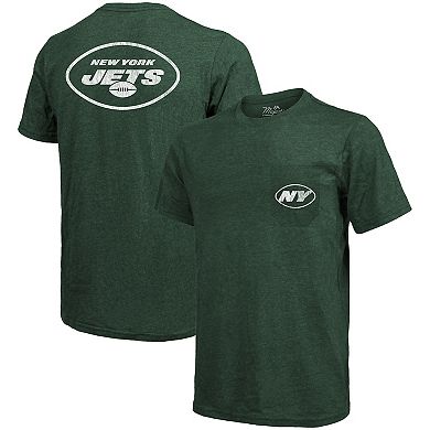 New York Jets Majestic Threads Tri-Blend Pocket T-Shirt - Heathered Green