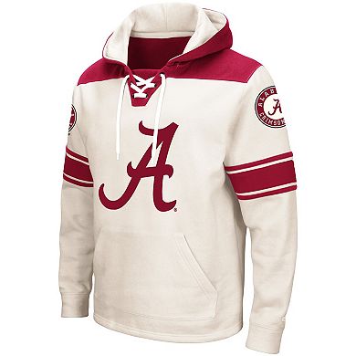 Men's Colosseum Cream Alabama Crimson Tide 2.0 Lace-Up Pullover Hoodie