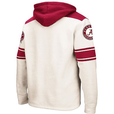 Men's Colosseum Cream Alabama Crimson Tide 2.0 Lace-Up Pullover Hoodie
