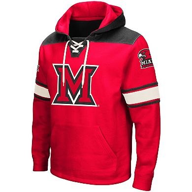 Men's Colosseum Red Miami University RedHawks 2.0 Lace-Up Hoodie