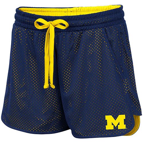 Women's Colosseum Navy Michigan Wolverines Shoes First Mesh Shorts