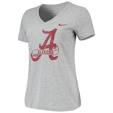 Women's Nike Heathered Gray Alabama Crimson Tide Vault Tri-Blend V-Neck T-Shirt