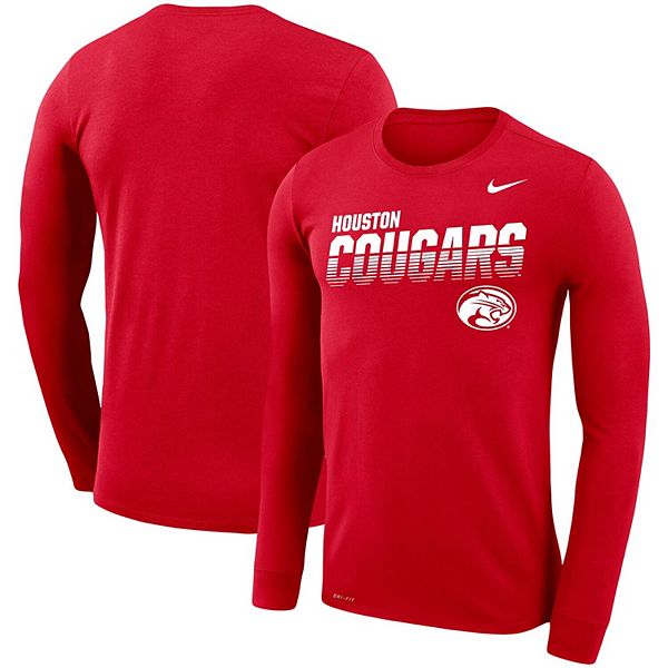 Men's Nike Red Houston Cougars Sideline Legend Performance Long Sleeve ...