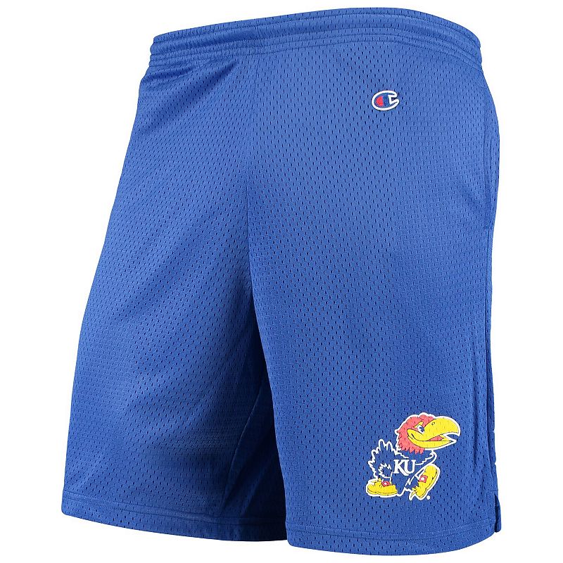 Mens Champion Royal Kansas Jayhawks College Mesh Shorts, Size: Small, Blue