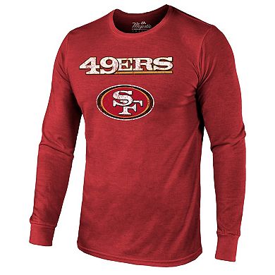 San Francisco 49ers Majestic Threads Lockup Tri-Blend Long Sleeve T-Shirt - Scarlet