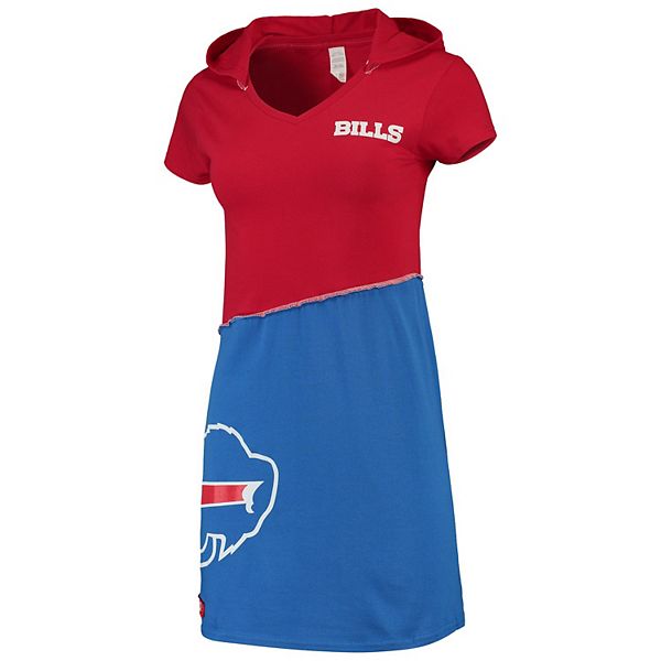 Women's Refried Apparel Red/Royal Buffalo Bills Sustainable Hooded Mini  Dress
