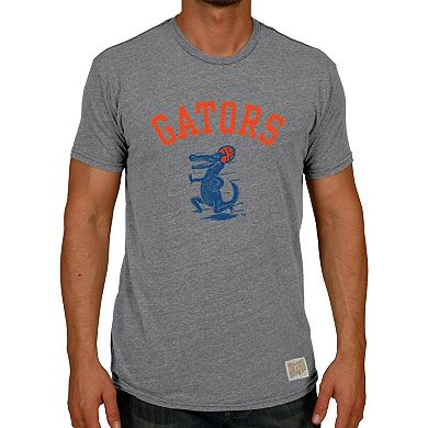 Men's Original Retro Brand Heather Gray Florida Gators Vintage Football Gator Tri-Blend T-Shirt