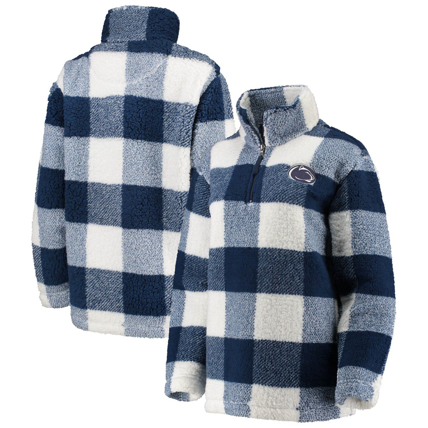 sherpa plaid pullover