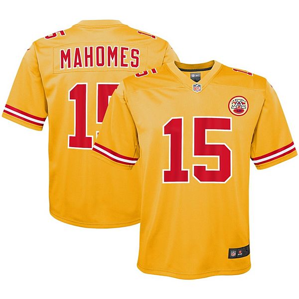 Youth Nike Patrick Mahomes Gold Kansas City Chiefs Inverted Team Game Jersey, M