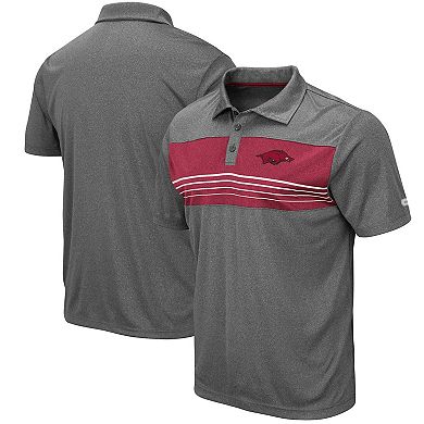Men's Colosseum Heathered Charcoal Arkansas Razorbacks Smithers Polo