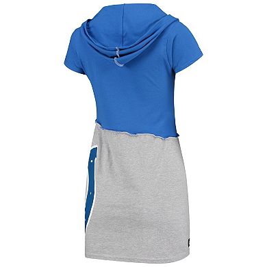 Women's Refried Apparel Royal/Gray Indianapolis Colts Sustainable Hooded Mini Dress