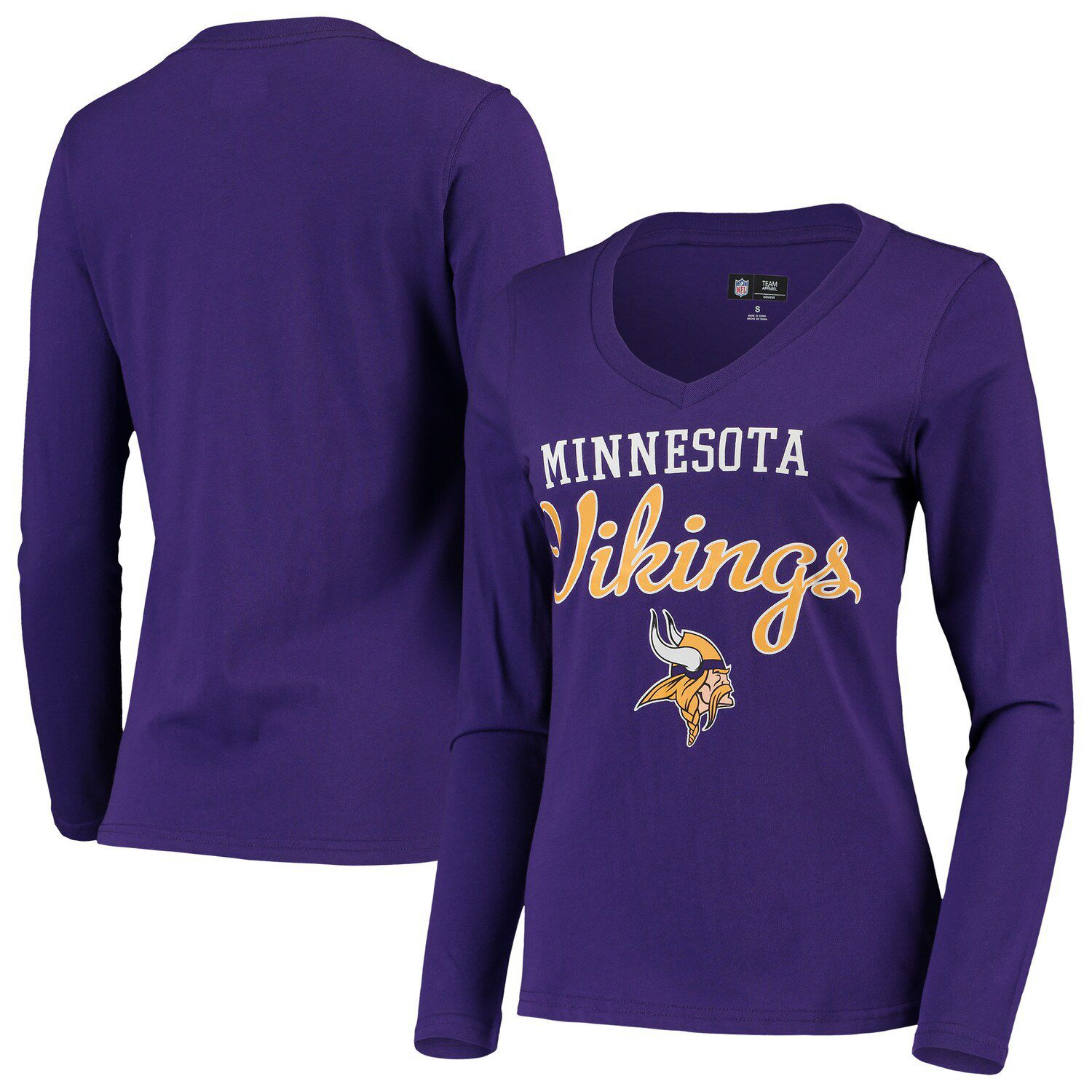 Minnesota Vikings The Wild Collective Women's Vintage V-Neck Pullover  Sweatshirt - Purple