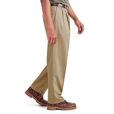 【COSYHARU】Common Daily Half Banding Pintuck Slacks Men's Dockers Signature Iron Free Stain Defender Relaxed-Fit