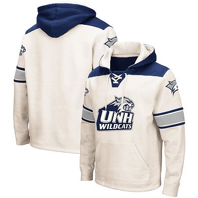 Men's Colosseum Cream New Hampshire Wildcats 2.0 Lace-Up Hoodie