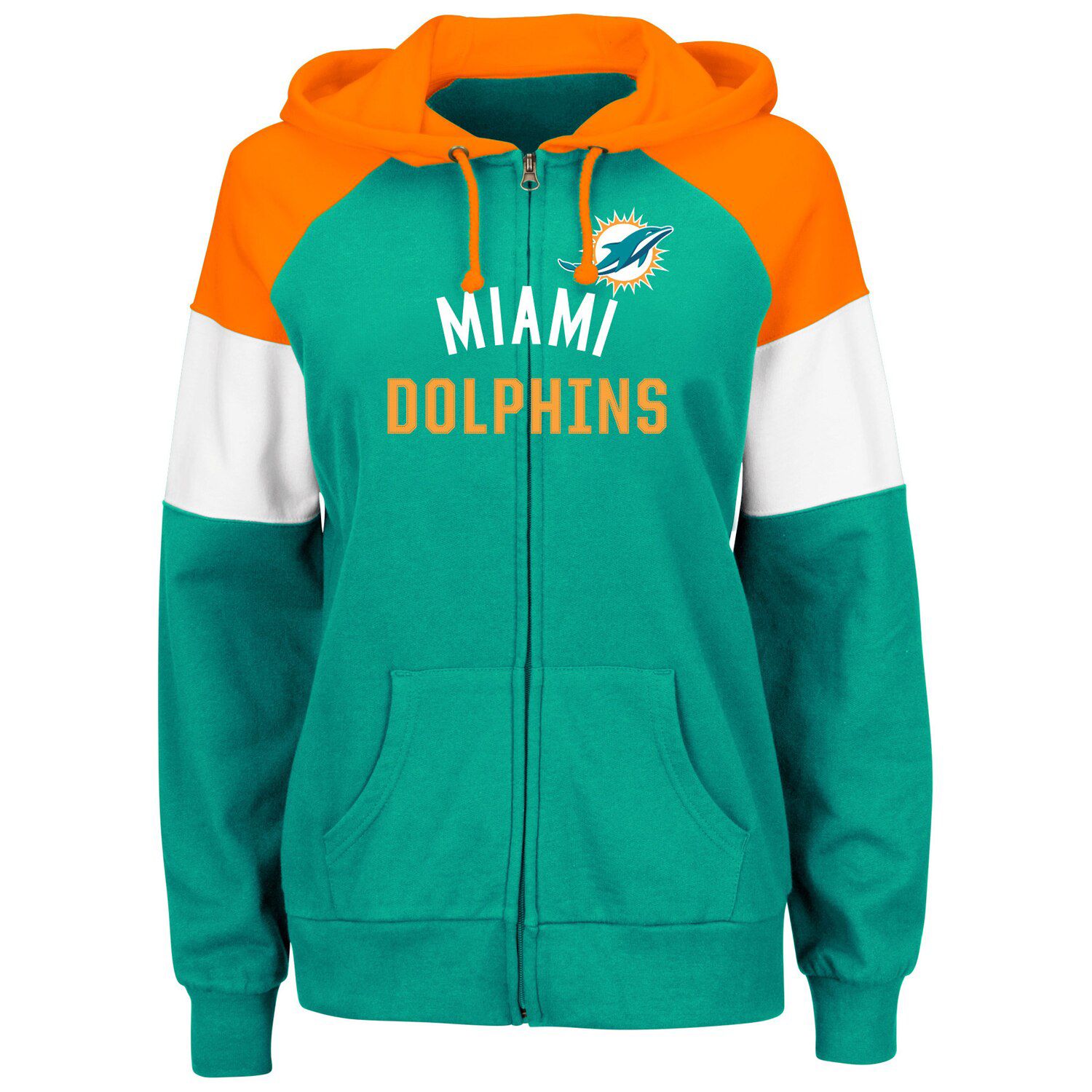 miami dolphins full zip hoodie