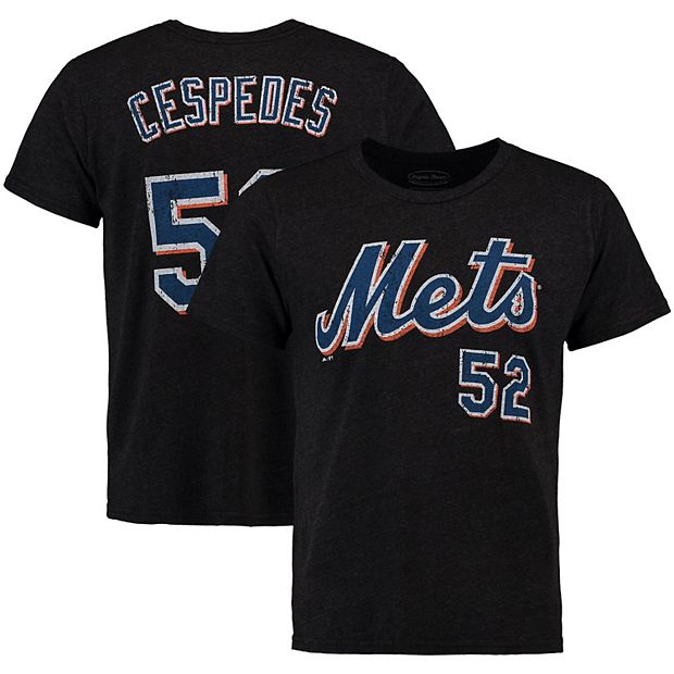 Men's Majestic Threads Yoenis Cespedes Black New York Mets Tri-Blend Name &  Number T-Shirt