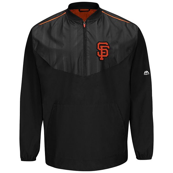 Men's Majestic Black San Francisco Giants On Field Cool Base Training  Half-Zip Jacket