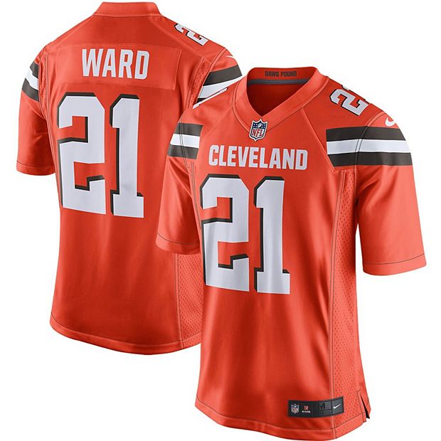 Men's Nike Denzel Ward Orange Cleveland Browns Game Player Jersey