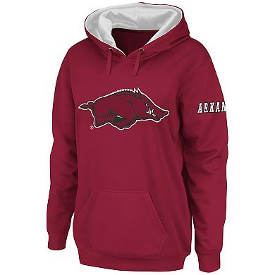 Women's Stadium Athletic Cardinal Arkansas Razorbacks Big Logo Pullover Hoodie