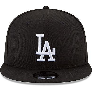 Men's New Era Black Los Angeles Dodgers Black & White 9FIFTY Snapback Hat