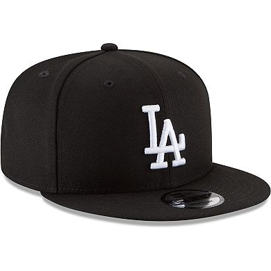 Men's New Era Black Los Angeles Dodgers Black & White 9FIFTY Snapback Hat