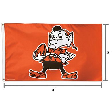 WinCraft Cleveland Browns One-Sided 3' x 5' Retro Logo Deluxe Flag