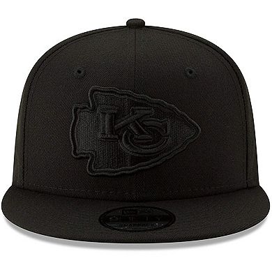 Men's New Era Black Kansas City Chiefs Black On Black 9FIFTY Adjustable Hat
