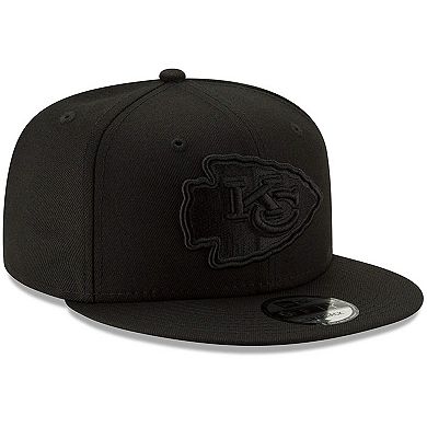 Men's New Era Black Kansas City Chiefs Black On Black 9FIFTY Adjustable Hat