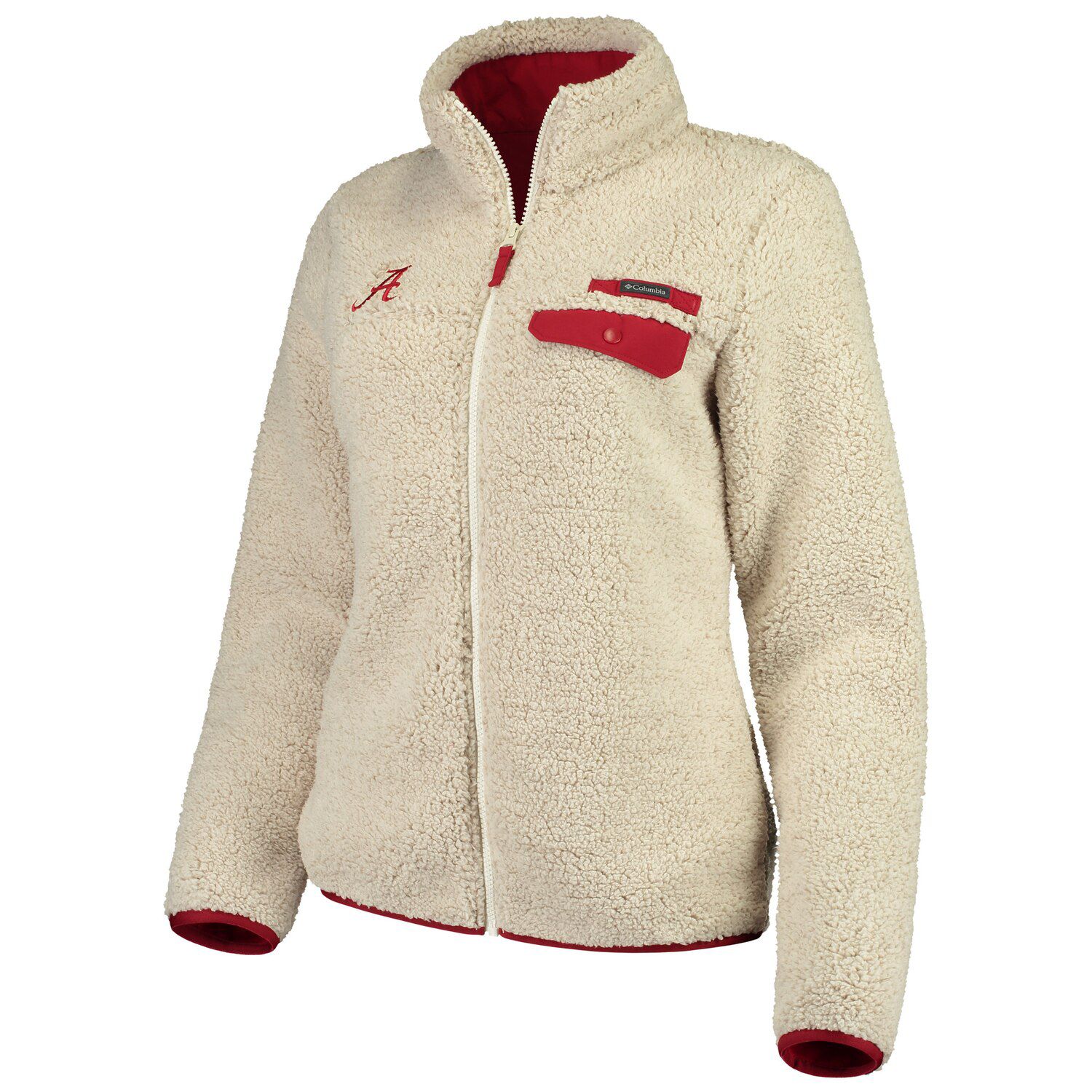 columbia mountain side heavyweight full zip fleece in cream