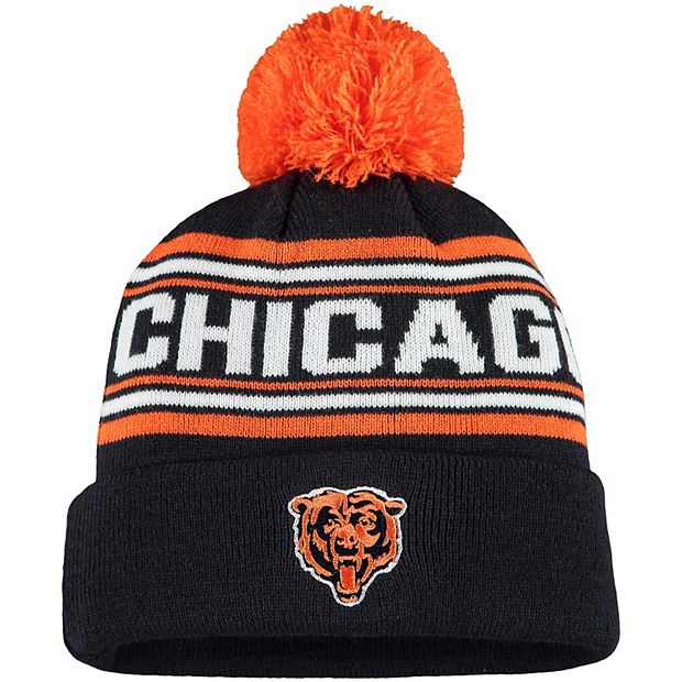 Youth Navy Chicago Bears Jacquard Cuffed Knit Hat with Pom