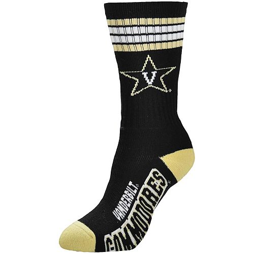 Women's For Bare Feet Vanderbilt Commodores 4-Stripe Deuce Crew Socks