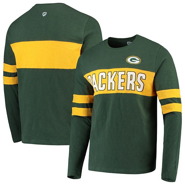 Men's New Era Green Green Bay Packers Hype 2-Hit Long Sleeve T-Shirt