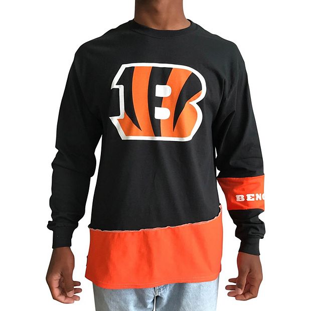 Men's Refried Apparel Black/Orange Cincinnati Bengals Sustainable Upcycled  Split T-Shirt