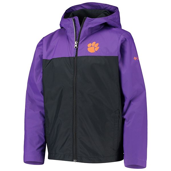 Youth Columbia Purple/Black Clemson Tigers Rainzilla Waterproof Full