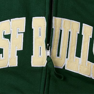 Women's Stadium Athletic Green South Florida Bulls Arched Name Full-Zip Hoodie
