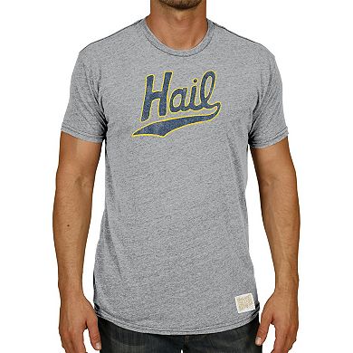 Men's Original Retro Brand Heathered Gray Michigan Wolverines Vintage Hail Tri-Blend T-Shirt