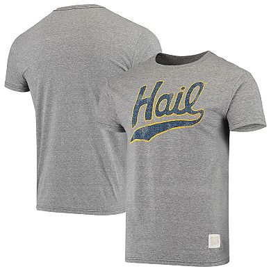 Men's Original Retro Brand Heathered Gray Michigan Wolverines Vintage Hail Tri-Blend T-Shirt