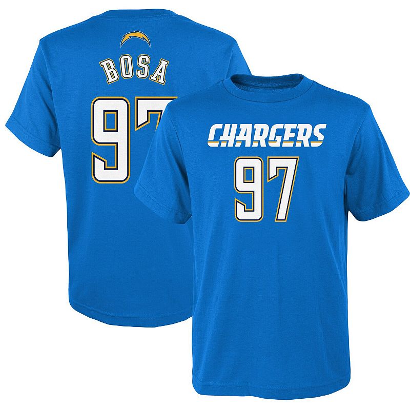 UPC 194093331650 product image for Youth Joey Bosa Powder Blue Los Angeles Chargers Mainliner Name & Number T-Shirt | upcitemdb.com