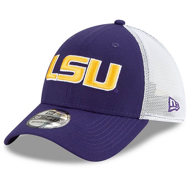 Men's New Era Purple LSU Tigers Trucker 39THIRTY Flex Hat